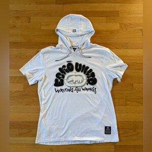 Ecko Unltd. Hoodie Tee - "Writing All Wrongs" Graphic (Size XL, NWT)
